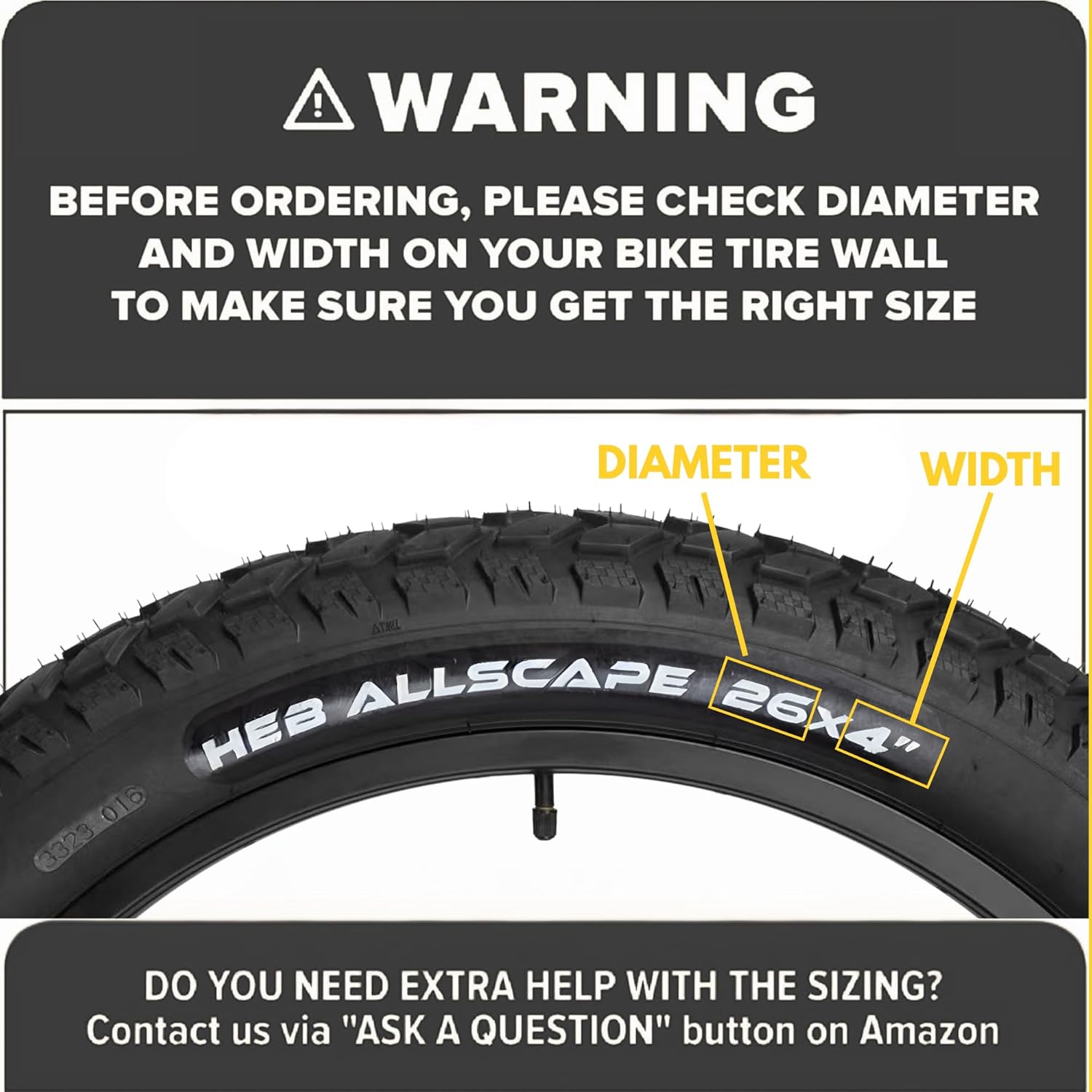 HEB ALLSCAPE® Fat Tire 26x4 (Includes 1 Tire/ 1 Tube