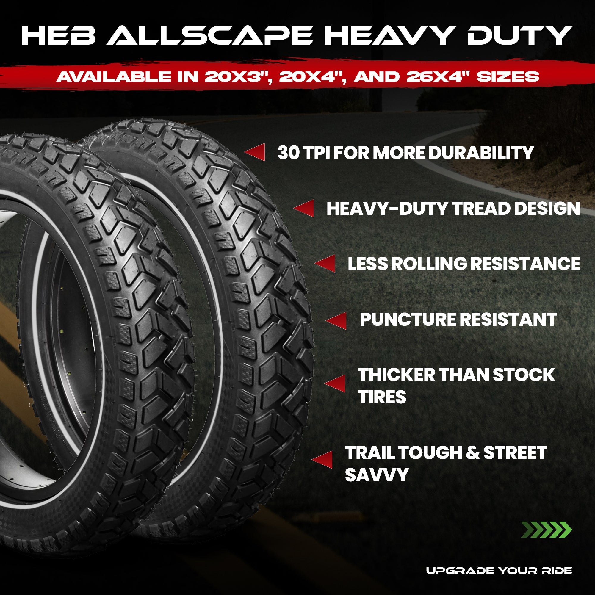 HEB ALLSCAPE® Fat Tire 20" x 3" (2 Tires)
