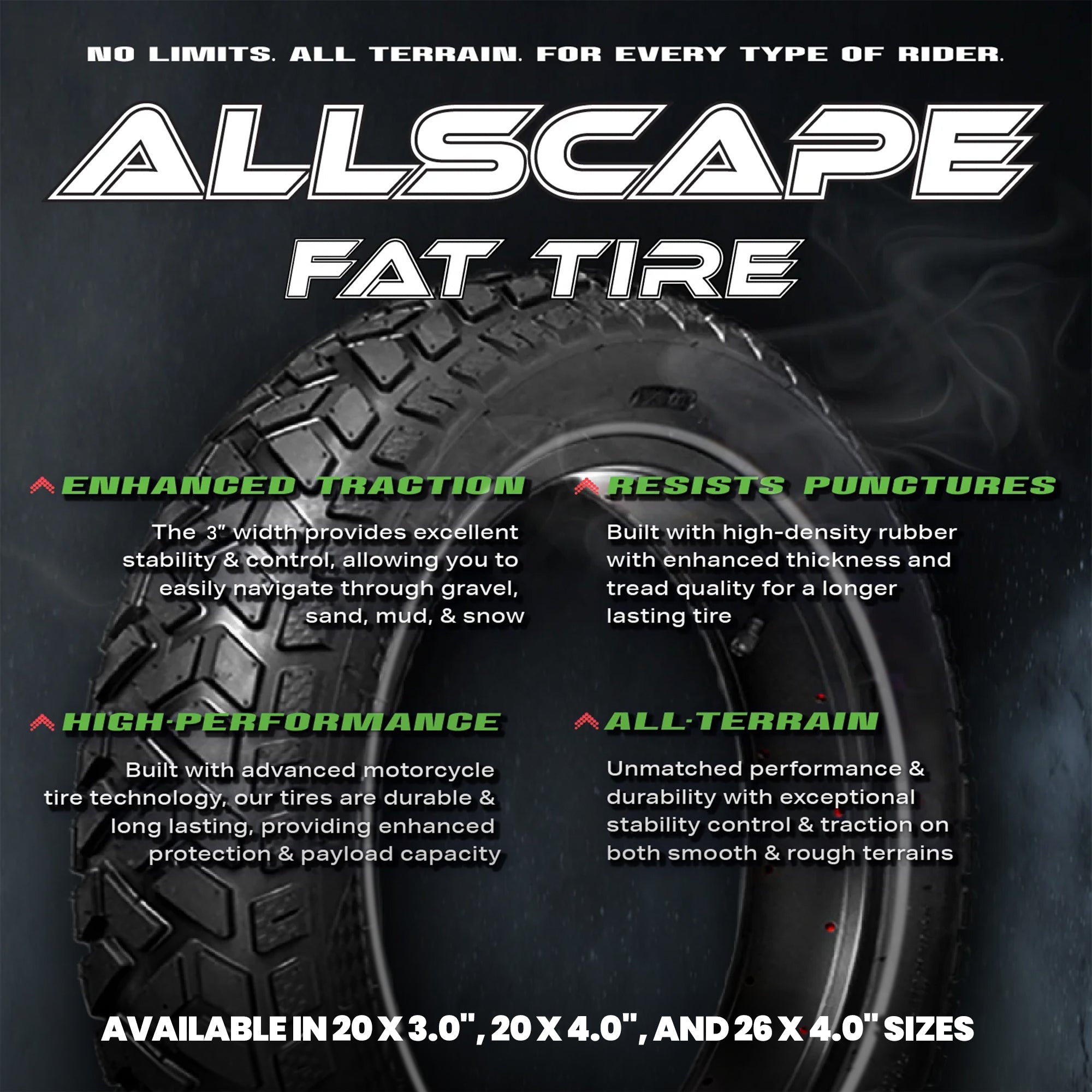 HEB ALLSCAPE® Fat Tire 20" x 3" (2 Tires)