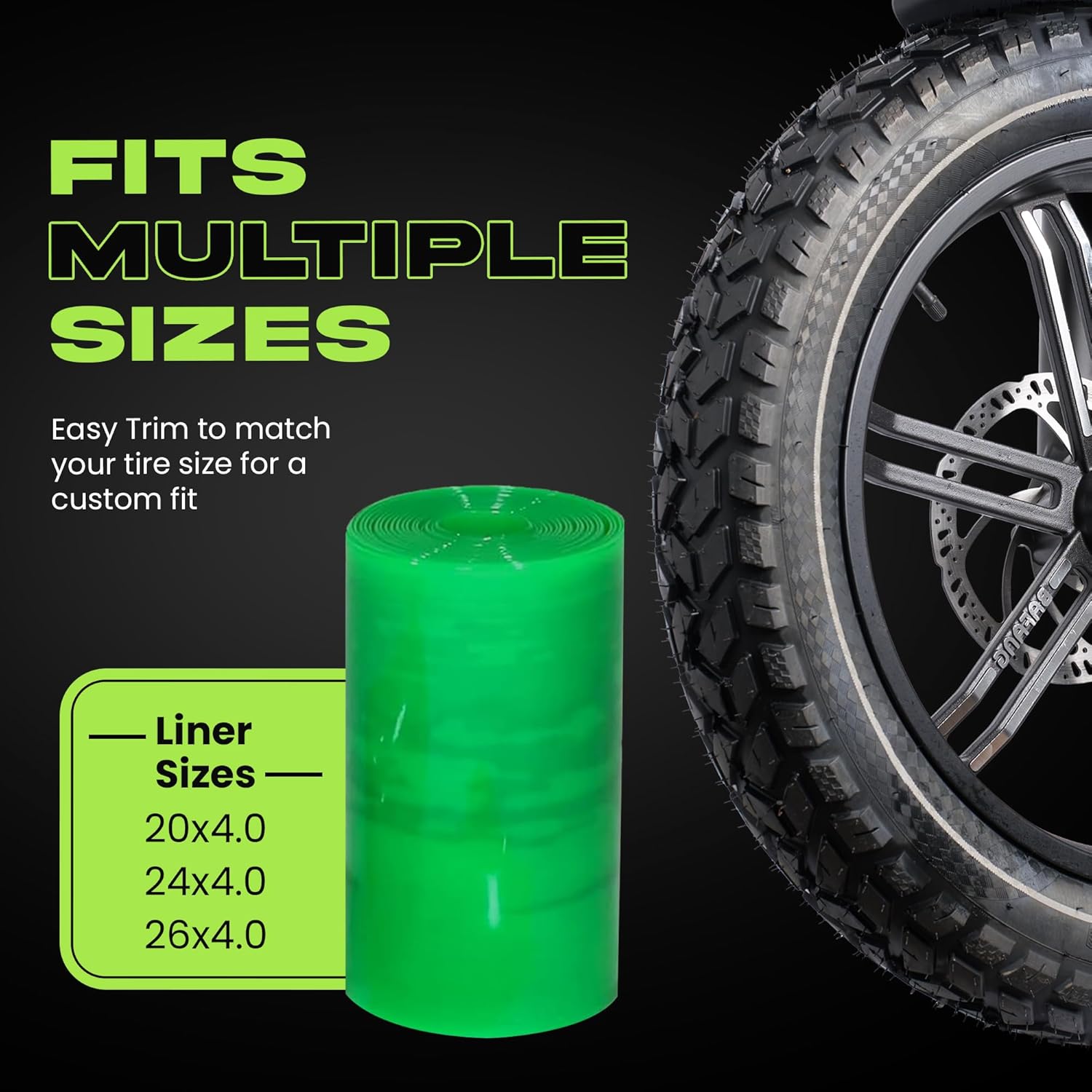 Happy E Bikes Allscape Bike Tire Liner (2 Pack) - Fits 20x4, 24x4, 26x4