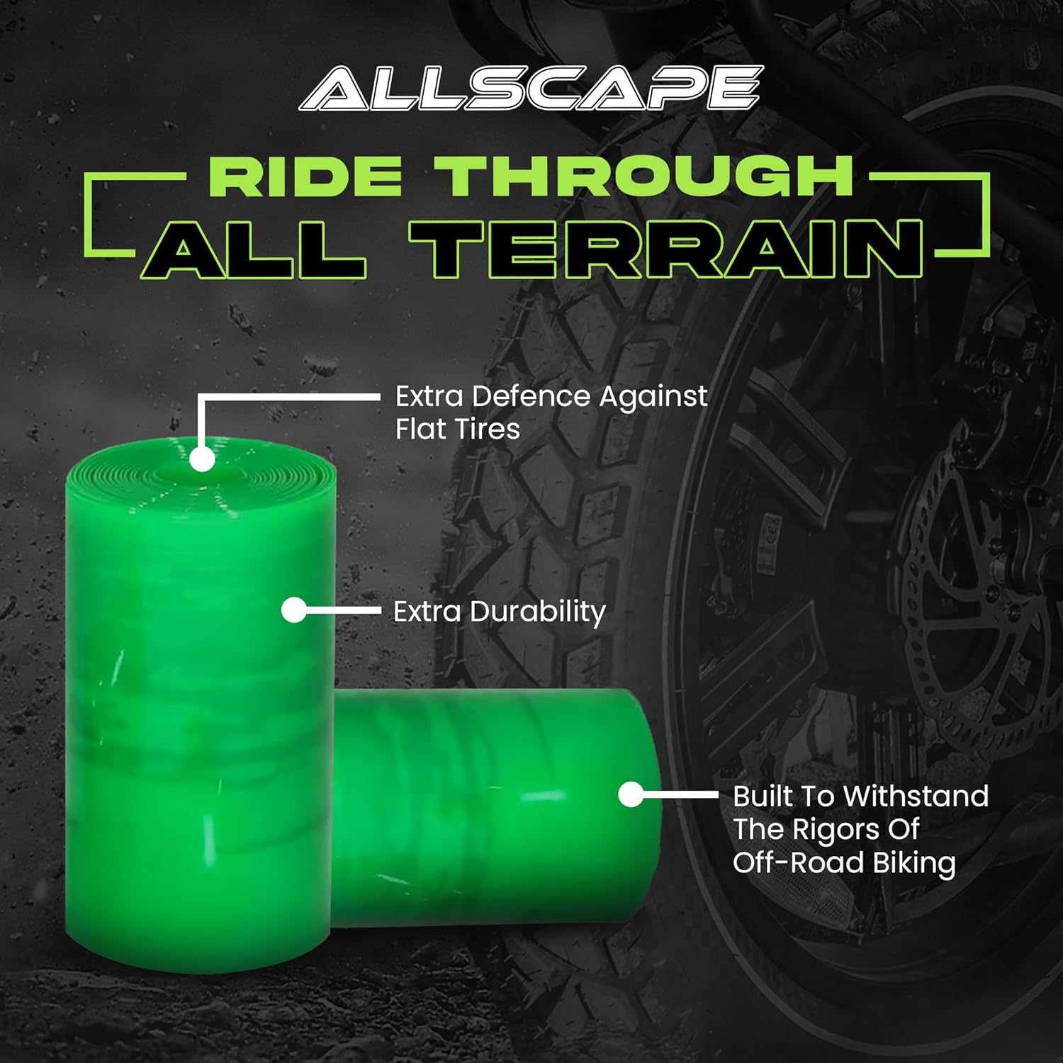 Happy E Bikes Allscape Bike Tire Liner (2 Pack) - Fits 20x4, 24x4, 26x4