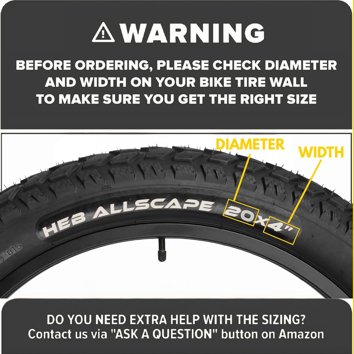 HEB ALLSCAPE® Fat Tire 20x4 (Includes 1 Tire/ 1 Tube)